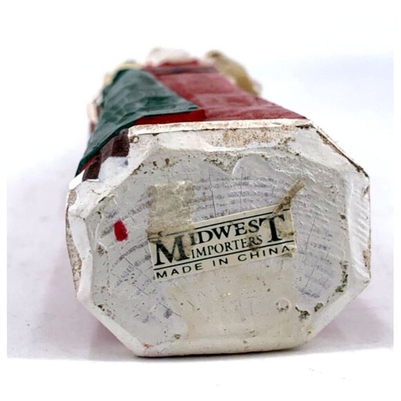 Midwest Of Cannon Falls Folk Art Santa Claus Figurine Hand Carved Wood 8" Tall - Picture 6 of 6